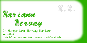 mariann mervay business card